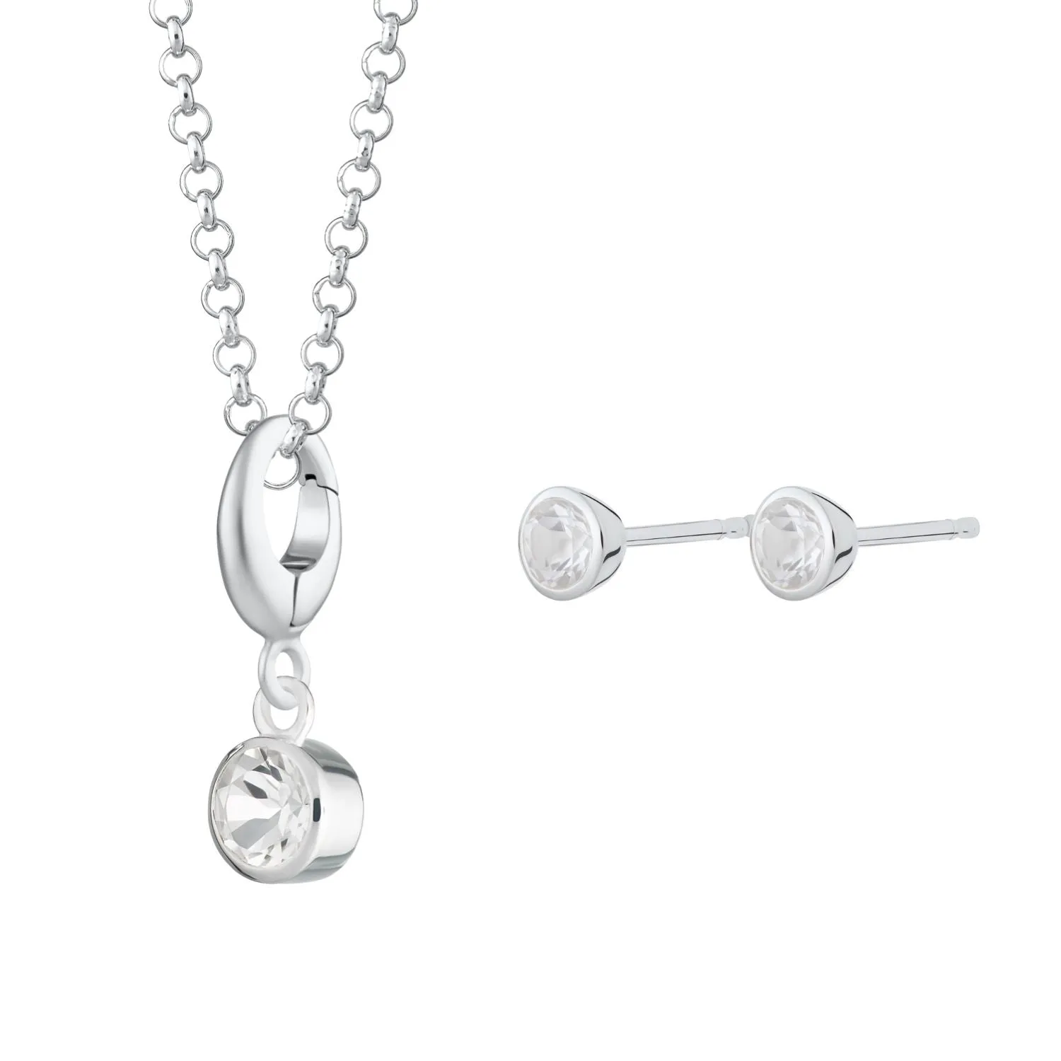 April Birthstone Jewellery Set (White Topaz) sold by Lily Charmed