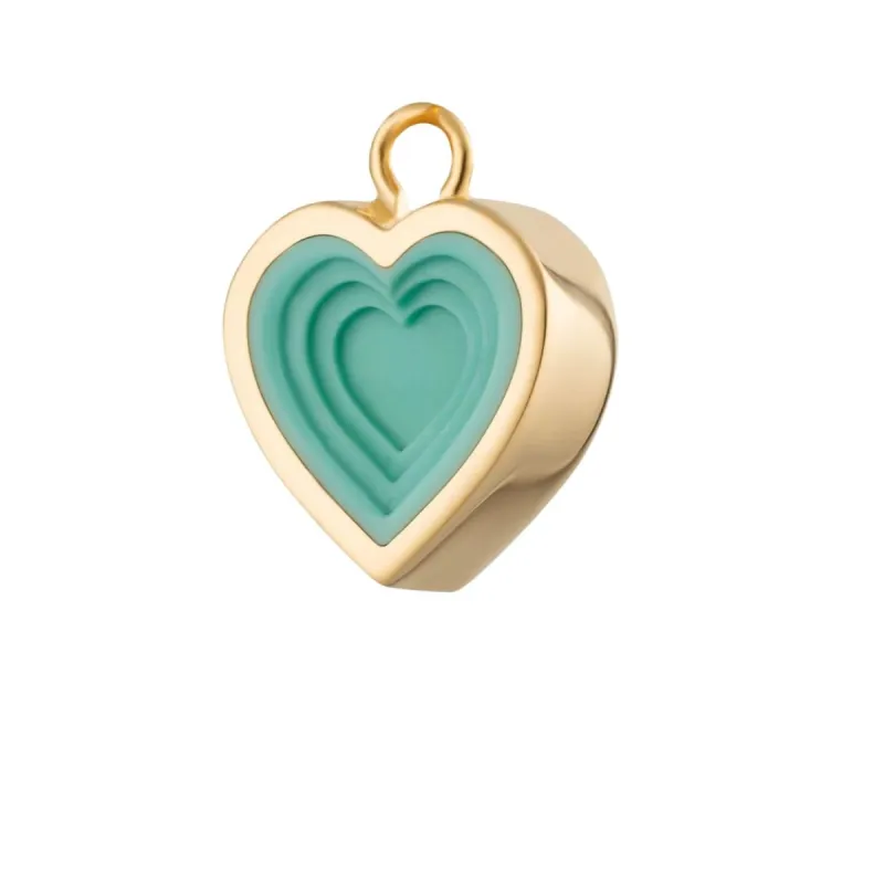 Gold Plated Geometric Turquoise Heart Earring Charm sold by Lily Charmed