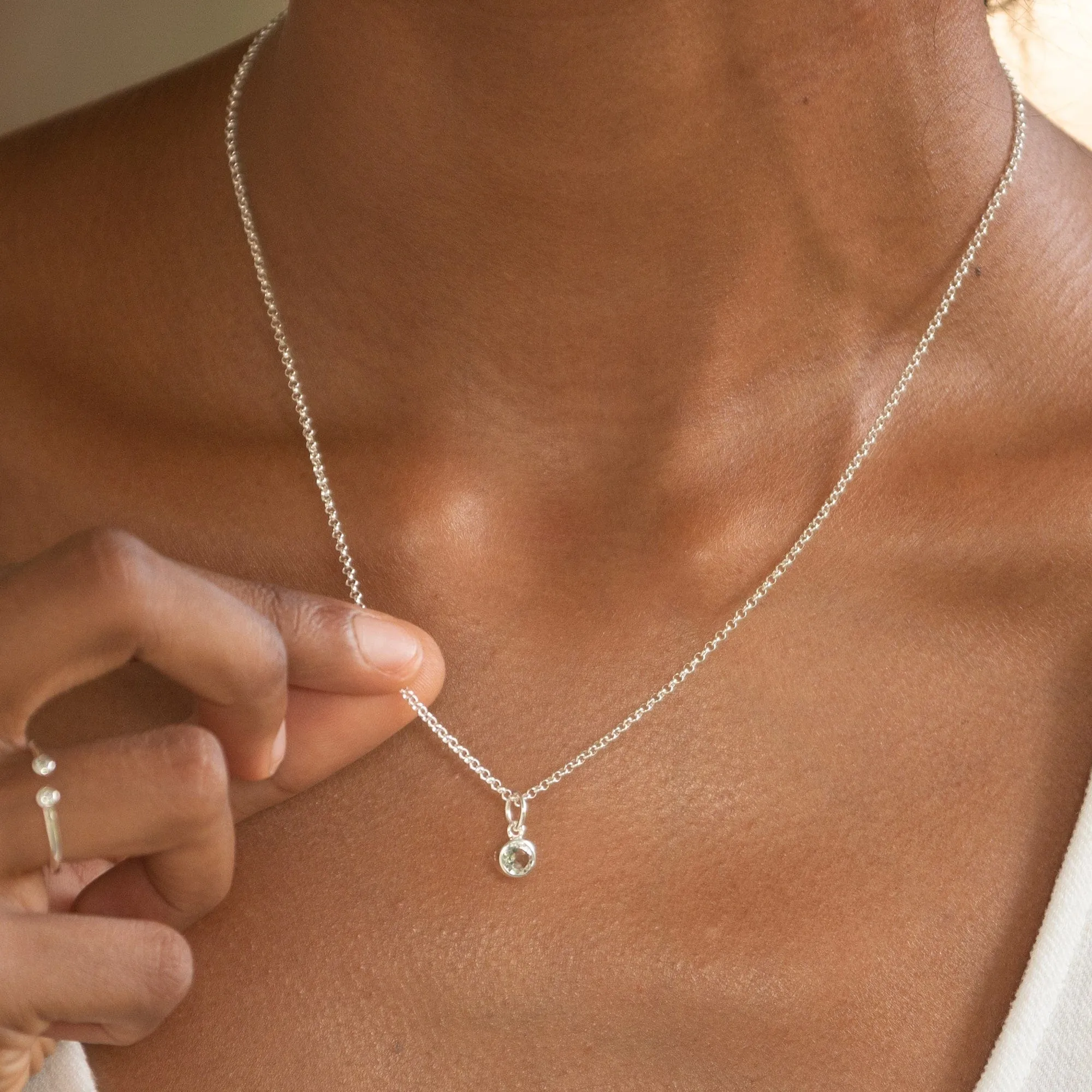 Silver White Topaz April Birthstone Charm sold by Lily Charmed product image thumbnail 2