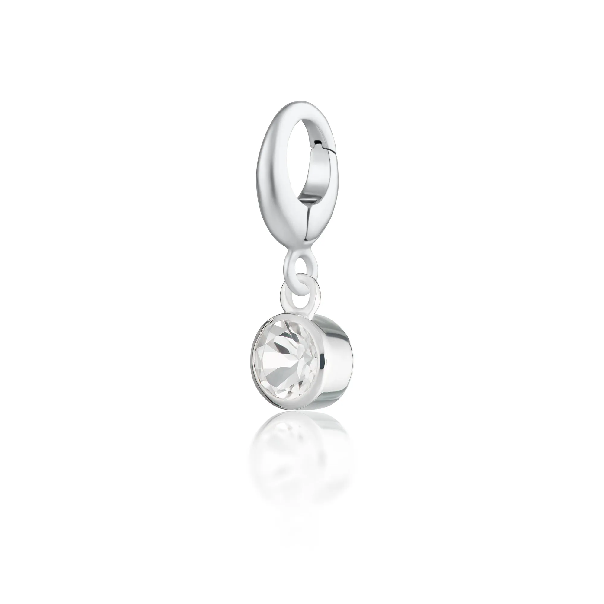 Silver White Topaz April Birthstone Charm sold by Lily Charmed