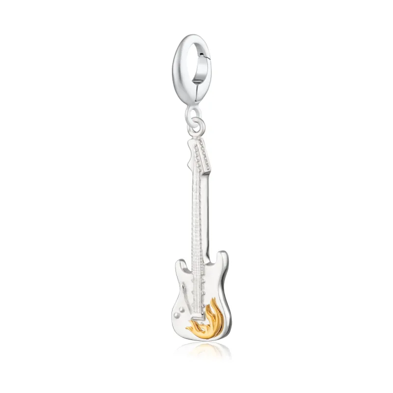 Silver Electric Guitar Charm sold by Lily Charmed