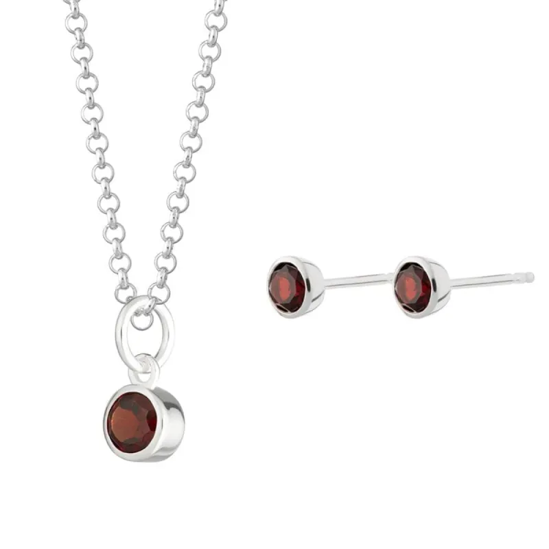 January Birthstone Jewellery Set (Garnet) sold by Lily Charmed