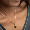 Gold Plated Black Onyx Healing Stone Necklace (Protection) sold by Lily Charmed