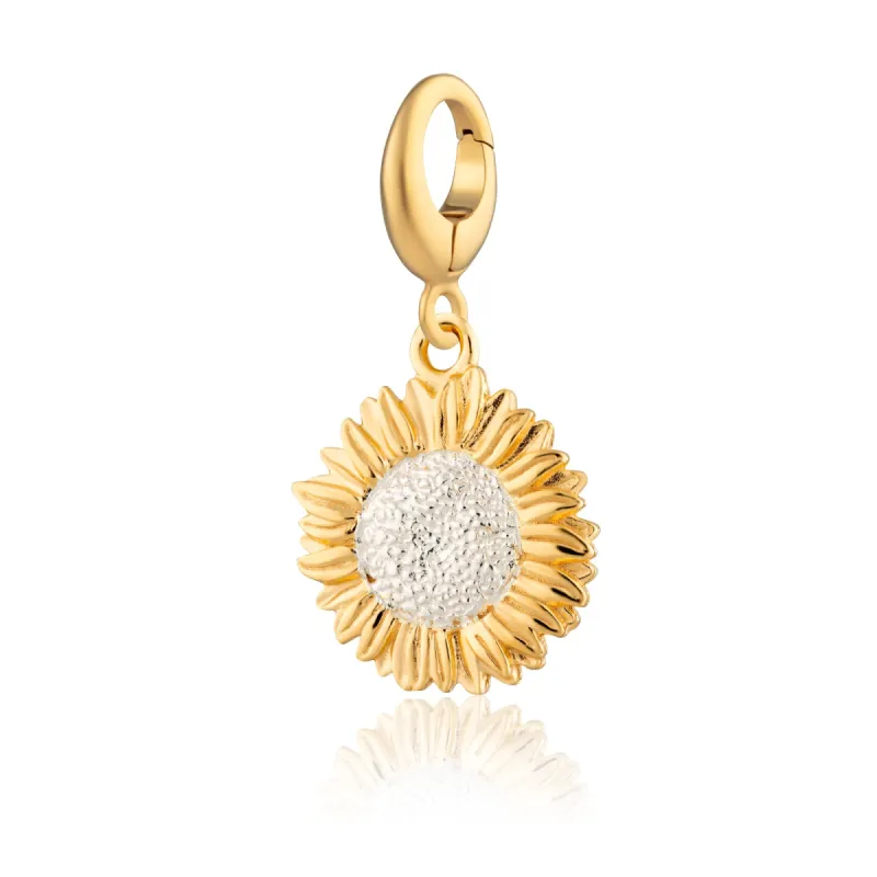 Gold Plated Sunflower Charm sold by Lily Charmed