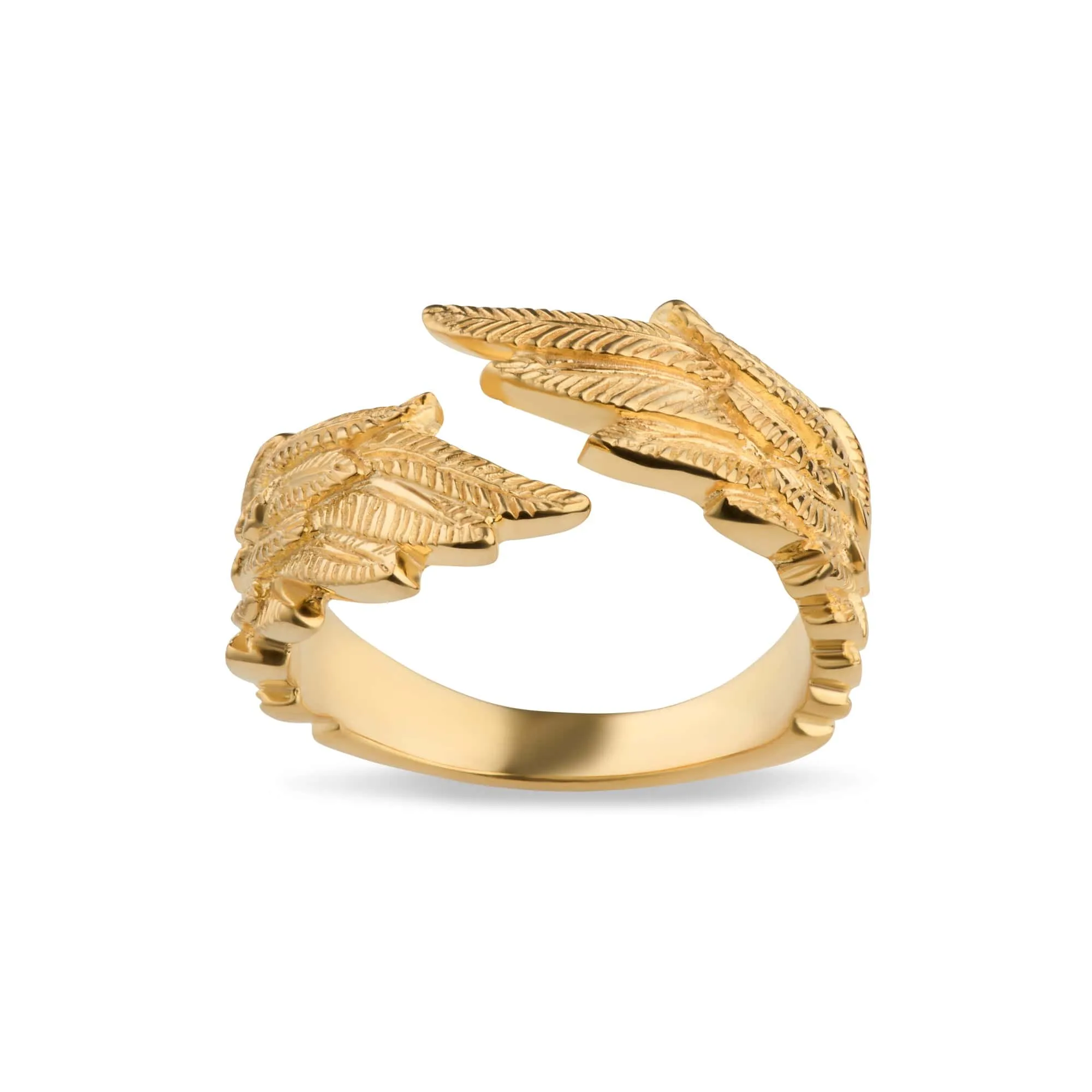 Gold Plated Angel Wing Hug Ring sold by Lily Charmed