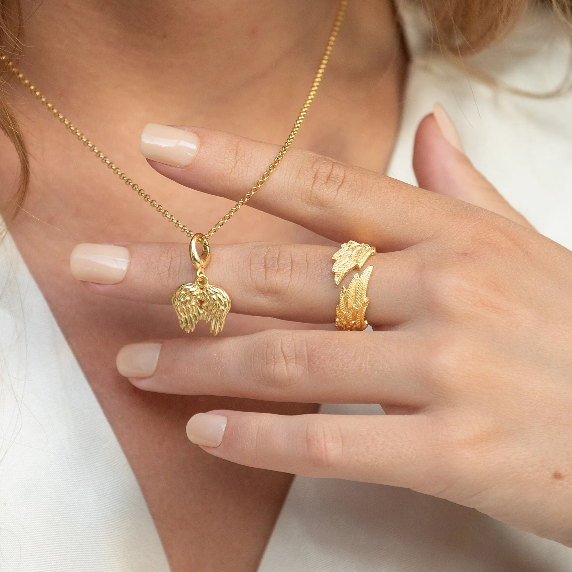 Gold Plated Angel Wing Hug Ring sold by Lily Charmed product image thumbnail 3