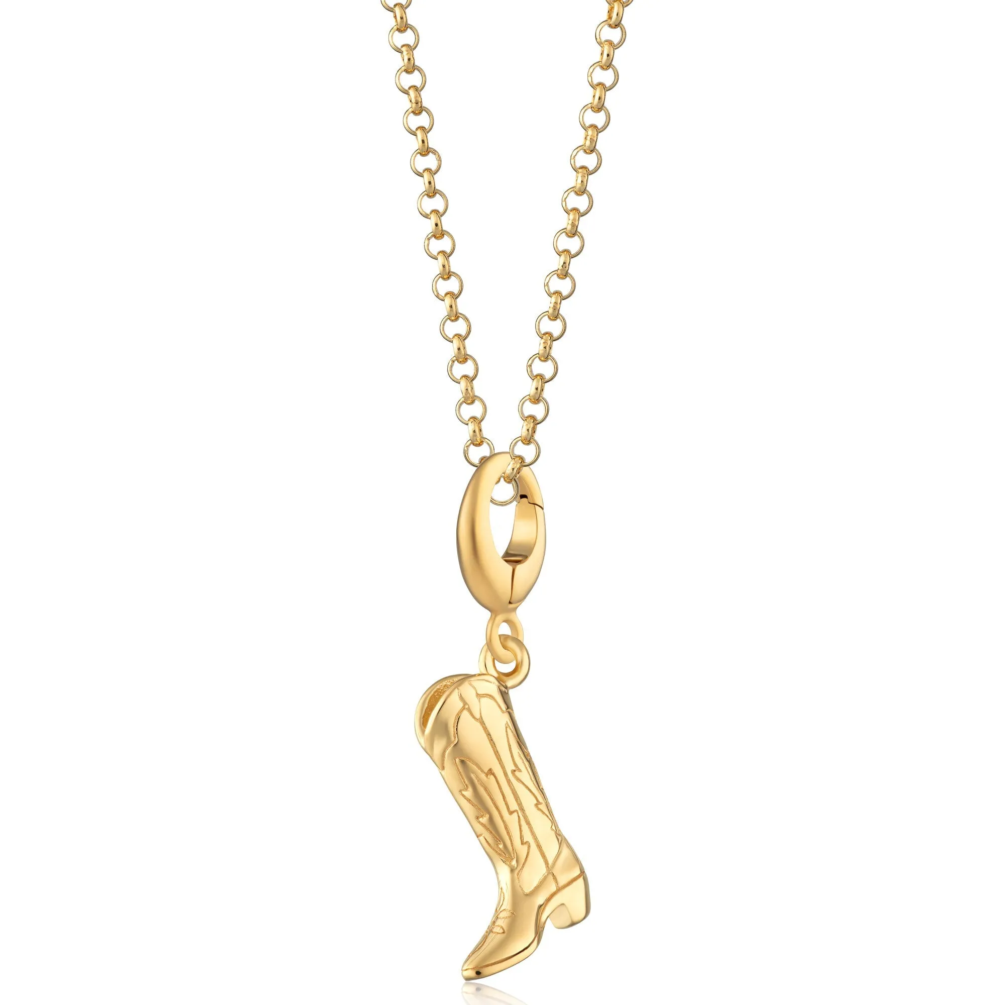 Gold Cowboy Boot Charm Necklace sold by Lily Charmed