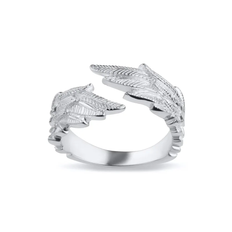 Silver Angel Wing Hug Ring sold by Lily Charmed