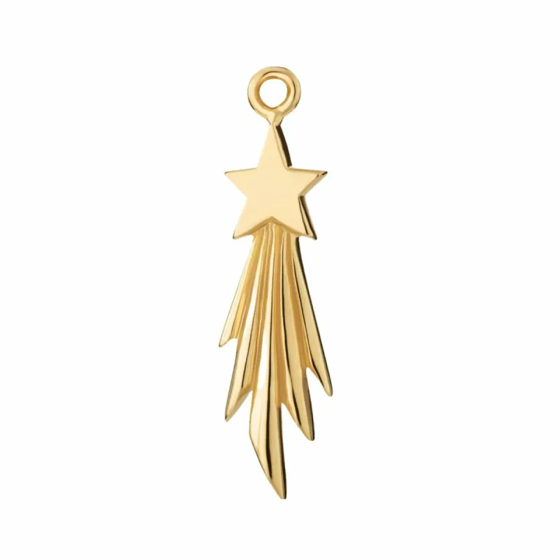 Gold Plated Shooting Star Single Earring Charm sold by Lily Charmed
