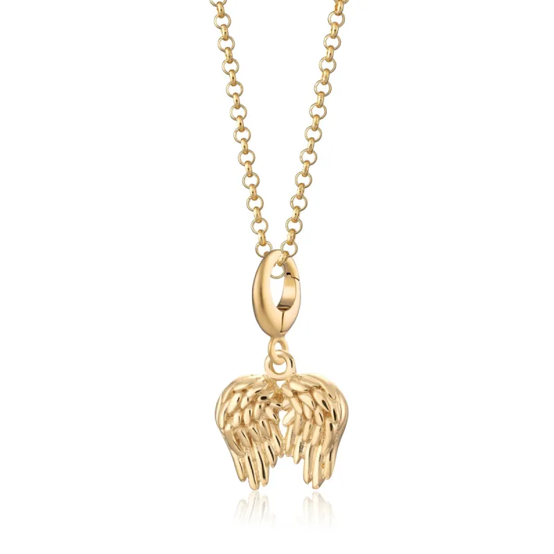 Gold Angel Wings Charm Necklace sold by Lily Charmed
