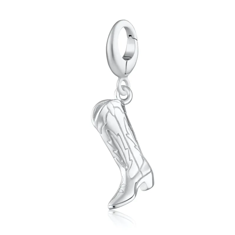 Silver Cowboy Boot Charm sold by Lily Charmed