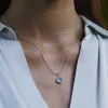 Silver Blue Agate Healing Stone Necklace (Confidence) sold by Lily Charmed
