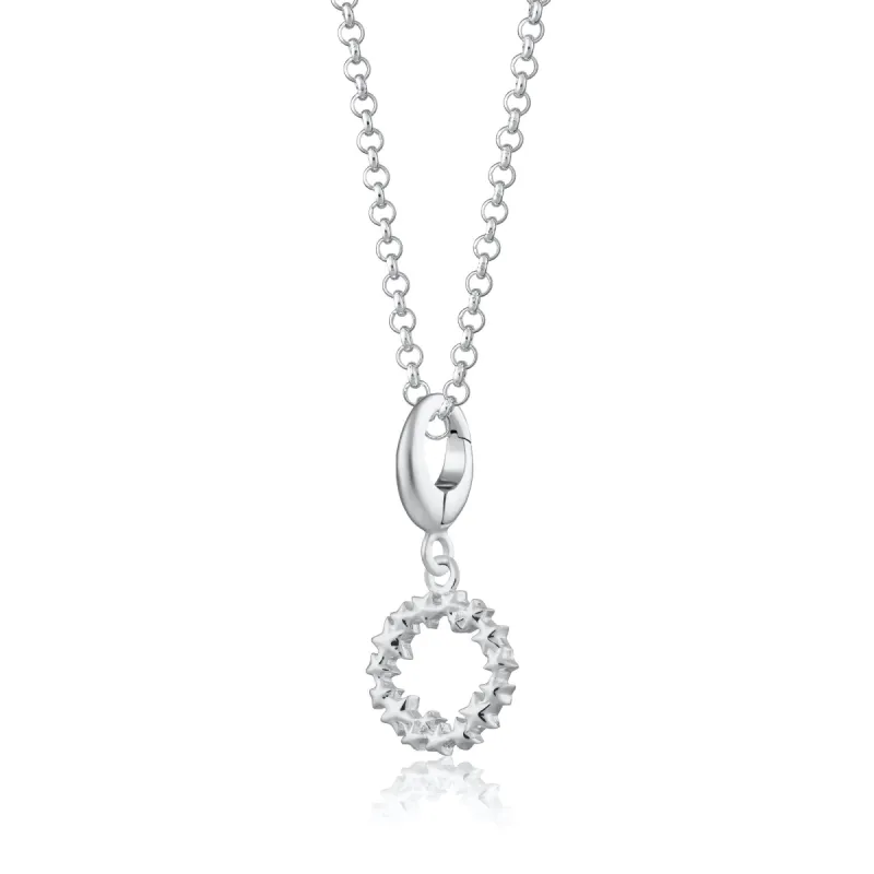 Silver Circle Star Cluster Necklace sold by Lily Charmed