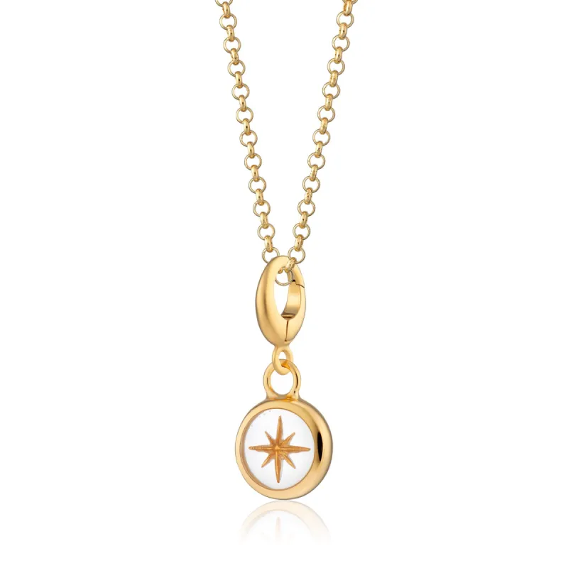Gold White Star Resin Capture Charm Necklace sold by Lily Charmed