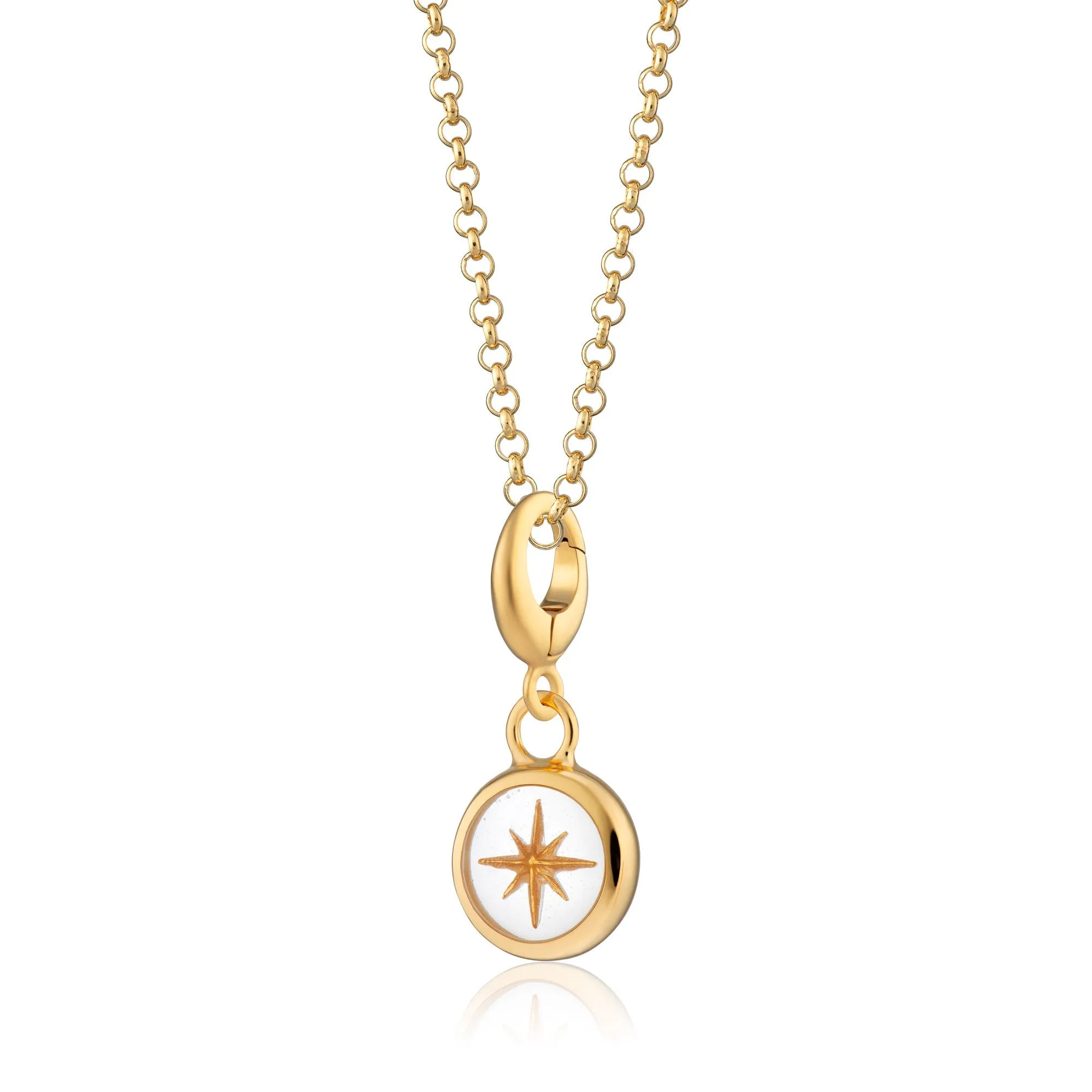 Gold White Star Resin Capture Charm Necklace sold by Lily Charmed