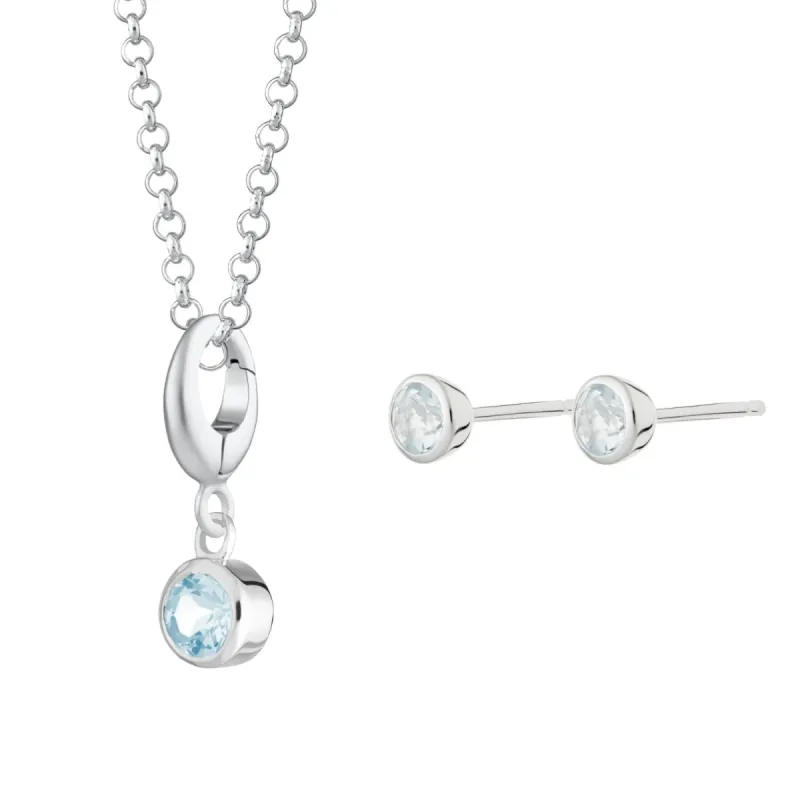 March Birthstone Jewellery Set (Aquamarine) sold by Lily Charmed