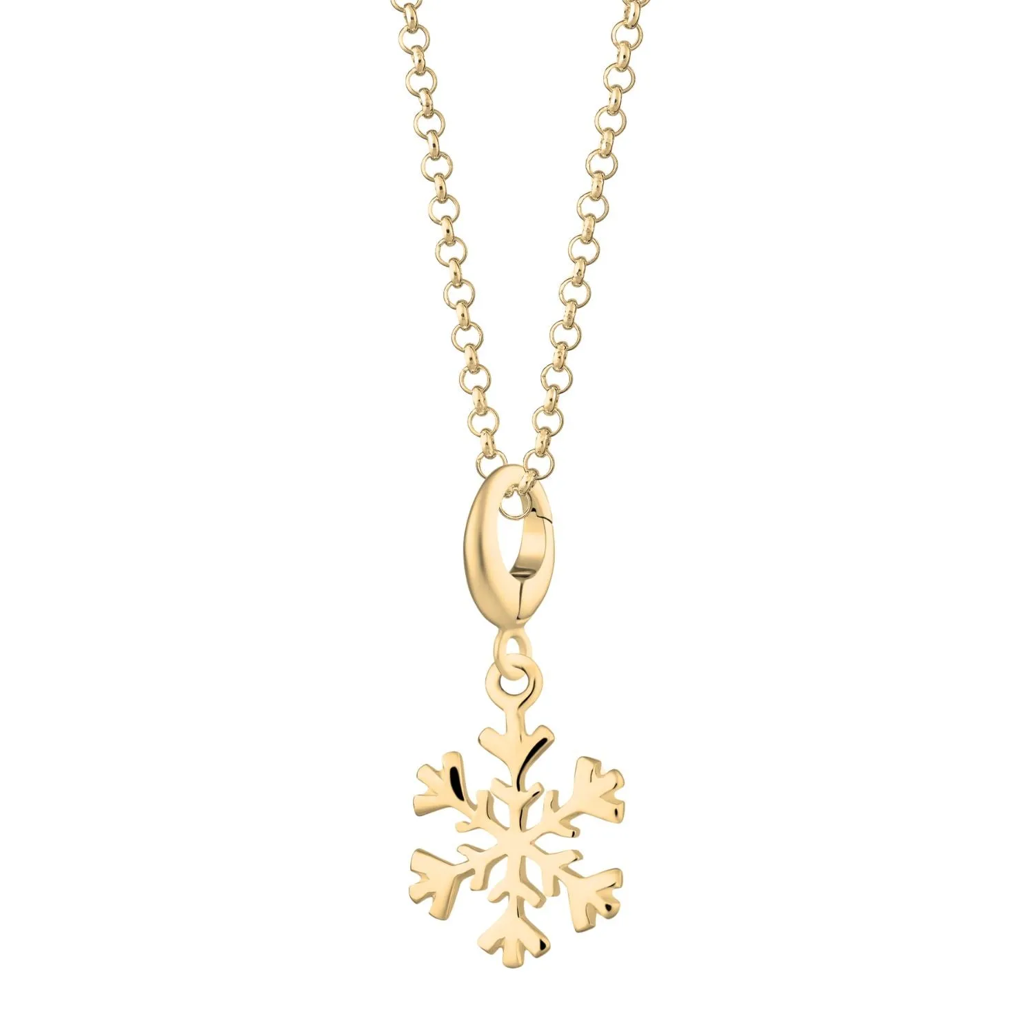 Gold Snowflake Charm Necklace sold by Lily Charmed
