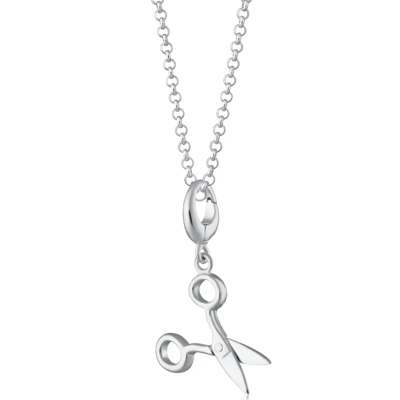 Silver Scissors Charm Necklace sold by Lily Charmed