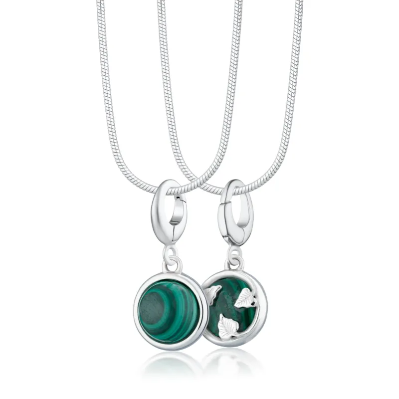 Silver Malachite Healing Stone Necklace (Healing) sold by Lily Charmed