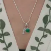 Silver Malachite Healing Stone Necklace (Healing) sold by Lily Charmed