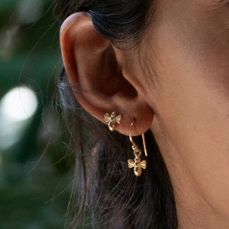 Gold Plated Bee Hook Earrings sold by Lily Charmed product image thumbnail 2