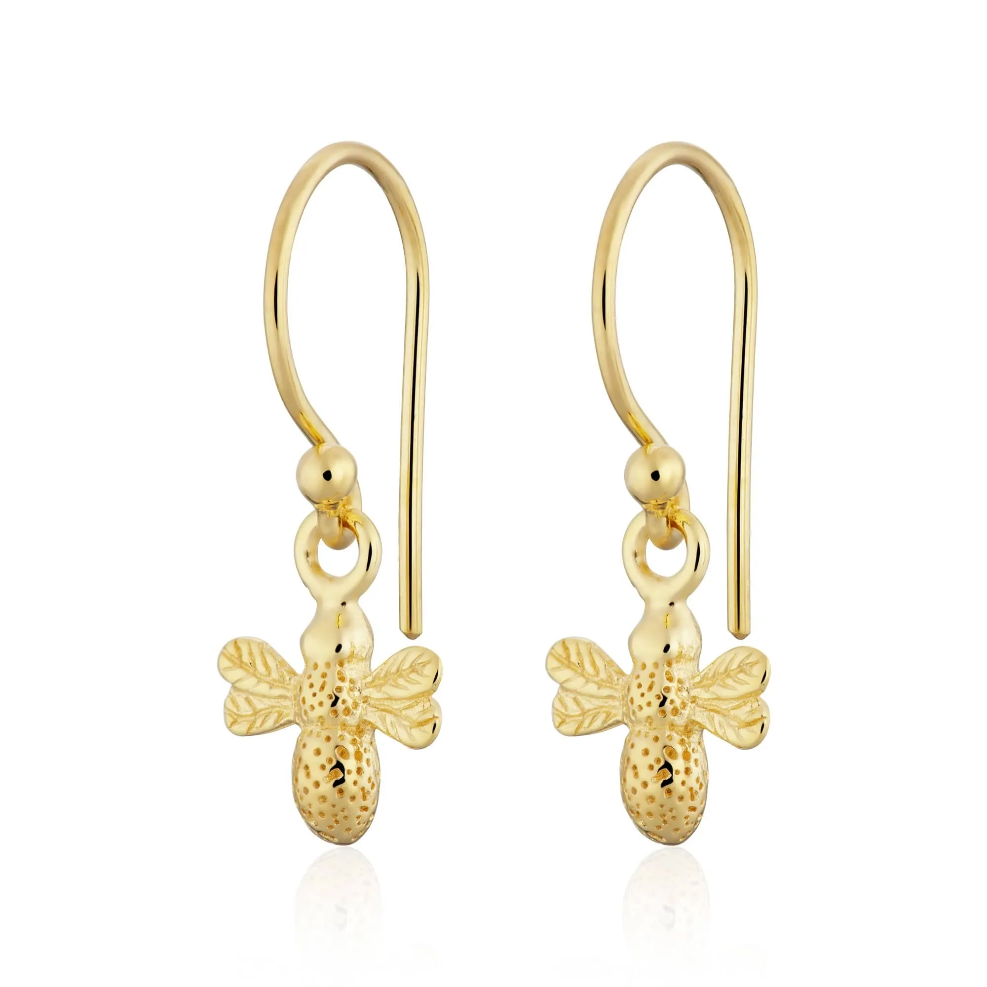 Gold Plated Bee Hook Earrings sold by Lily Charmed