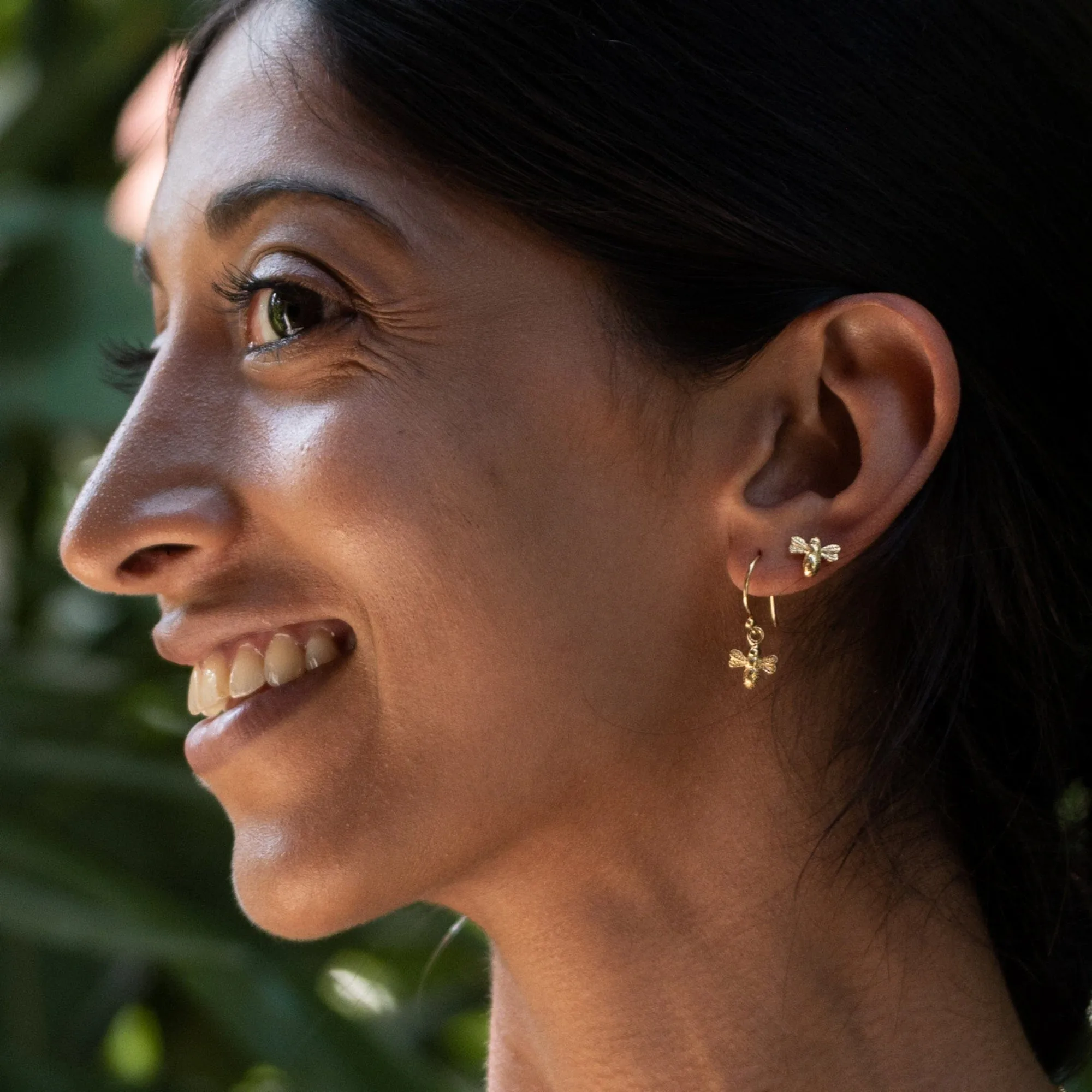 Gold Plated Bee Hook Earrings sold by Lily Charmed product image thumbnail 3