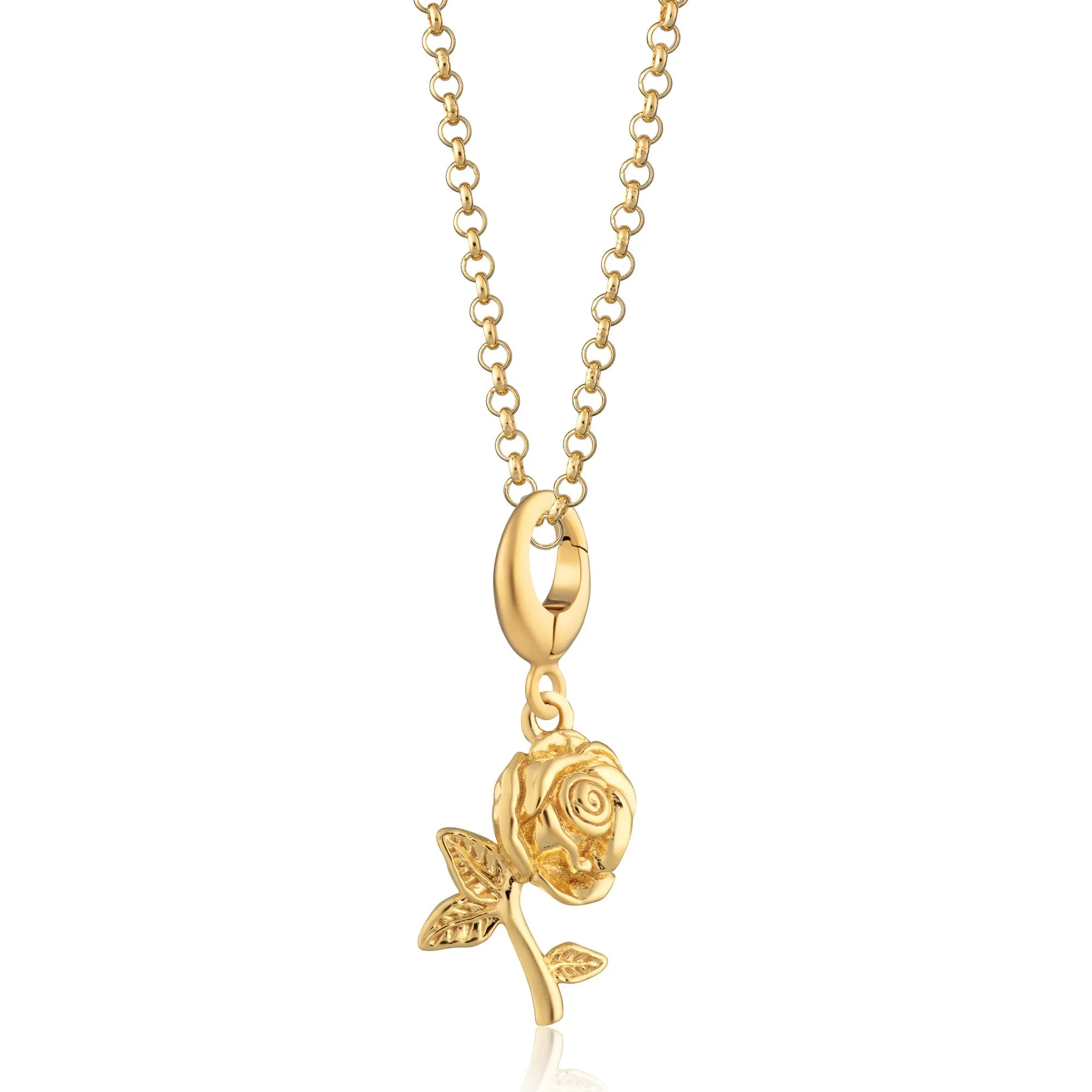 Gold Plated Rose Flower Necklace sold by Lily Charmed