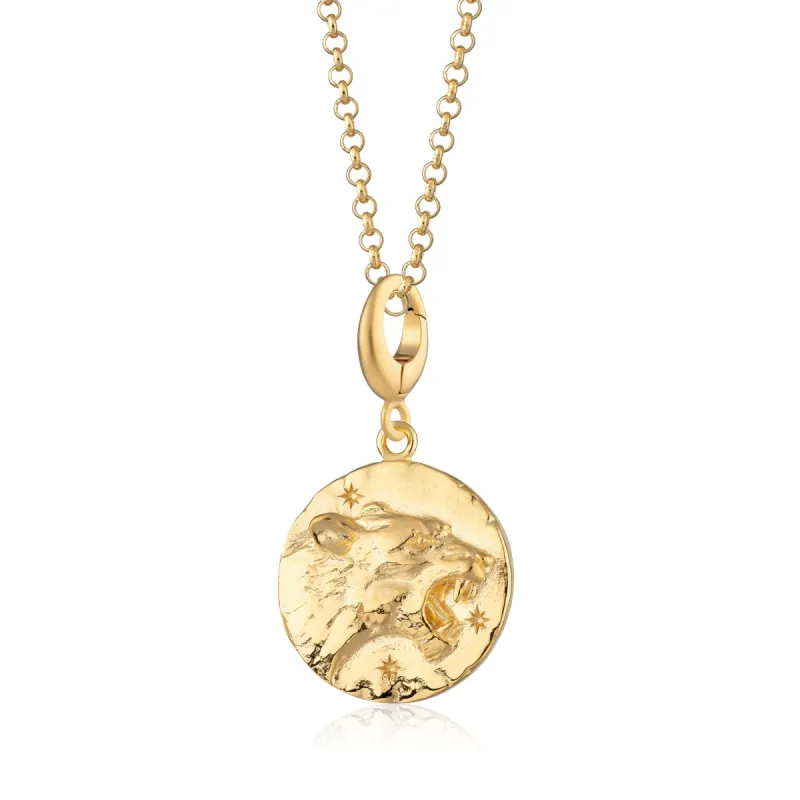 Engraved Gold Plated Leo Zodiac Necklace sold by Lily Charmed