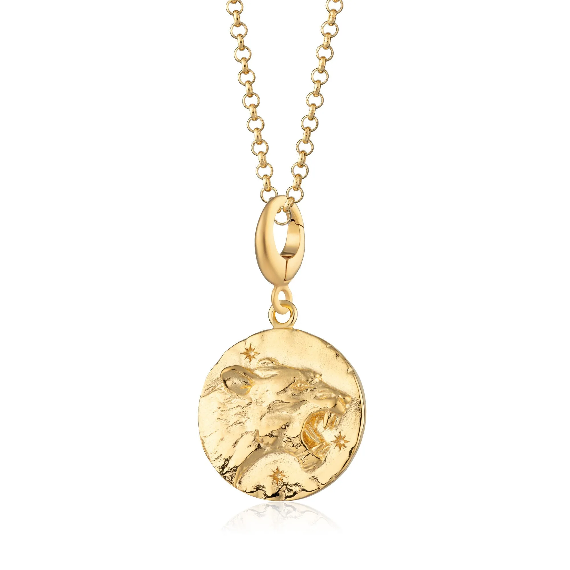 Engraved Gold Leo Zodiac Charm Necklace sold by Lily Charmed