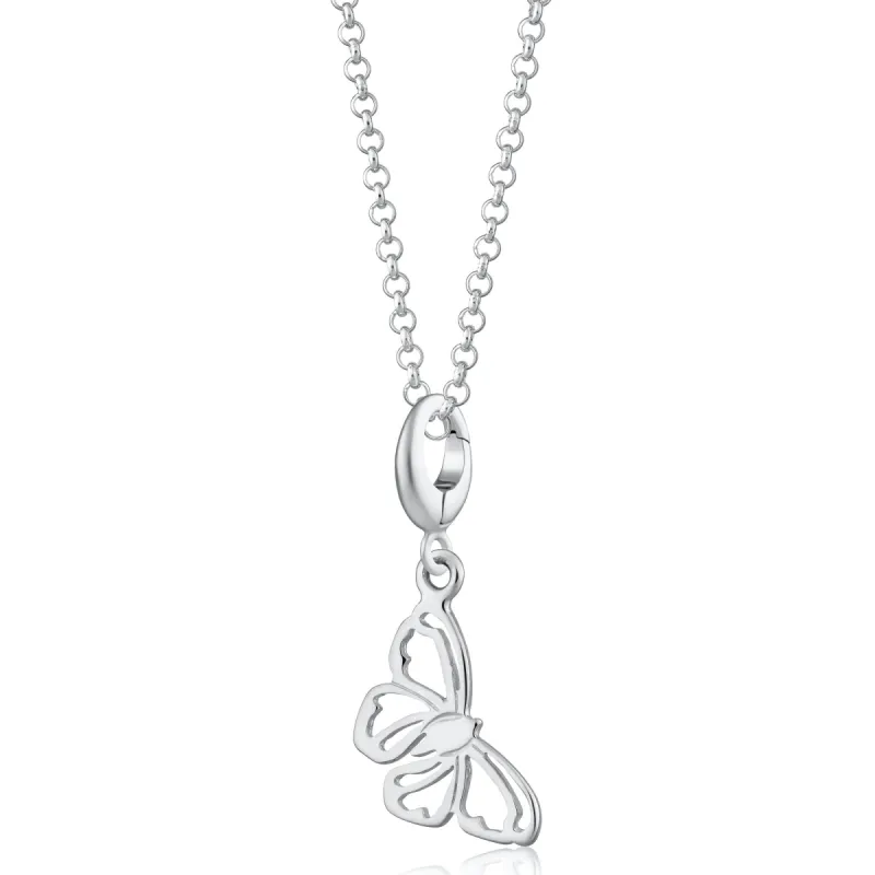 Silver Butterfly Necklace sold by Lily Charmed