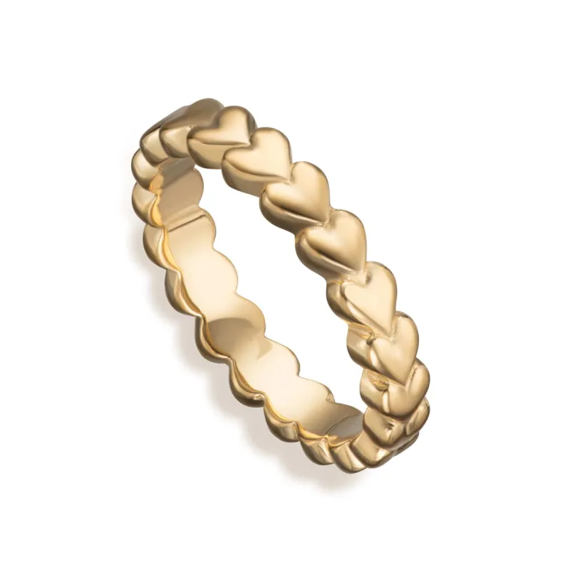 Gold Plated Heart Stacking Ring sold by Lily Charmed