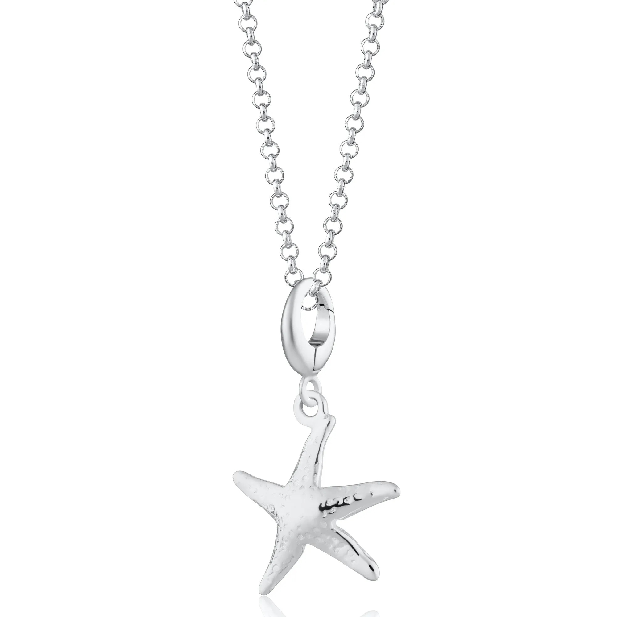 Silver Starfish Charm Necklace sold by Lily Charmed