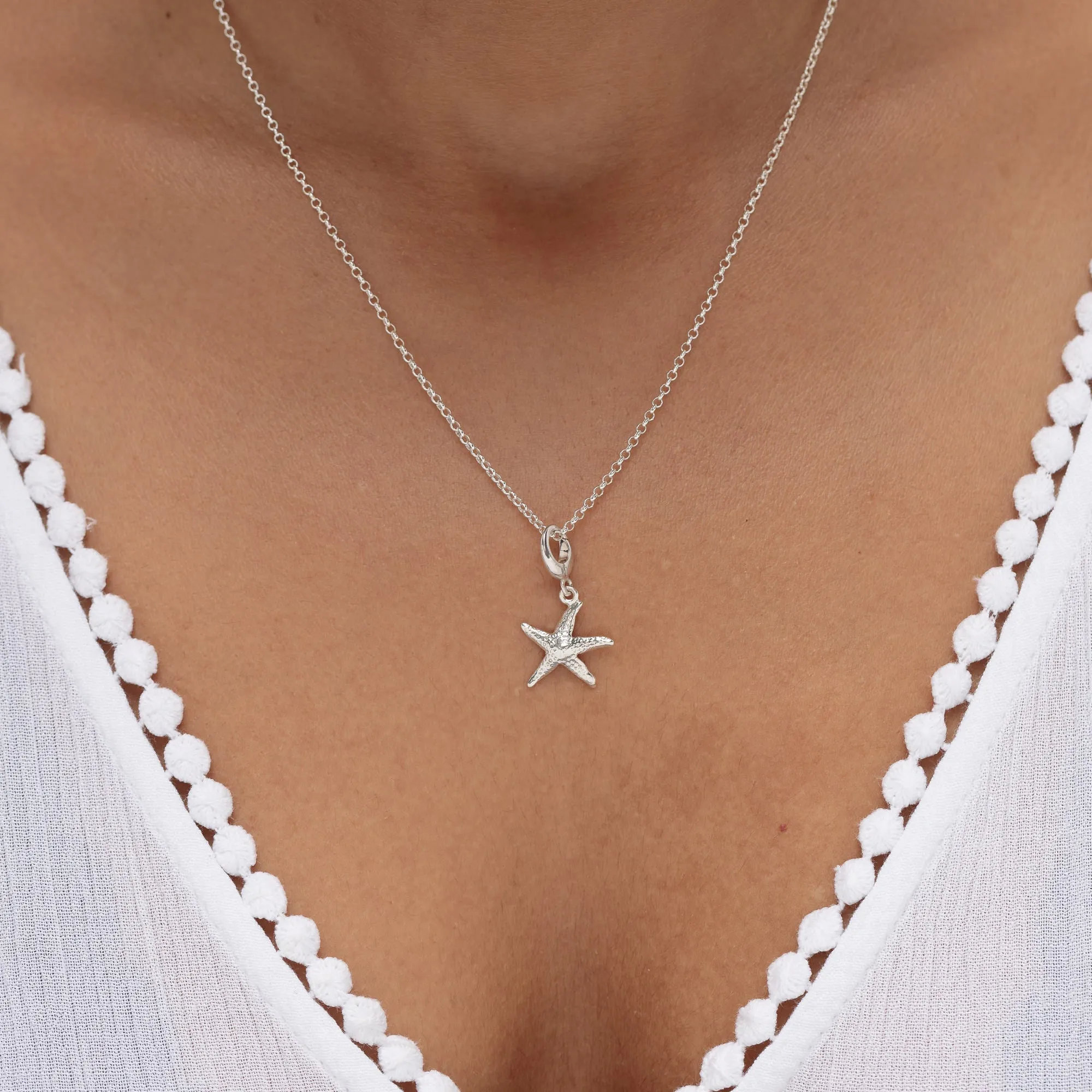 Silver Starfish Charm Necklace sold by Lily Charmed product image thumbnail 3