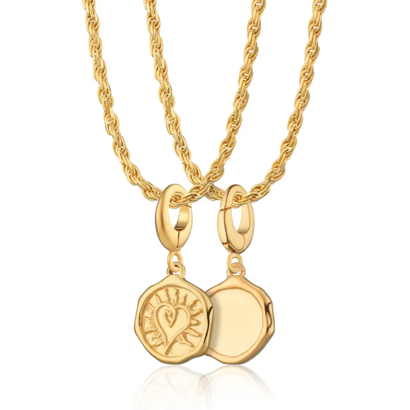 Engraved Gold Manifest Love Charm Necklace sold by Lily Charmed