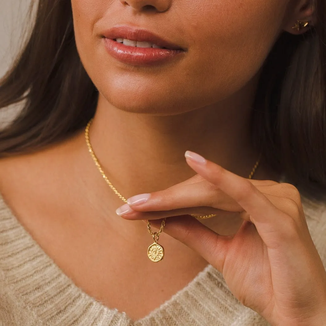 Engraved Gold Manifest Love Charm Necklace sold by Lily Charmed product image thumbnail 2