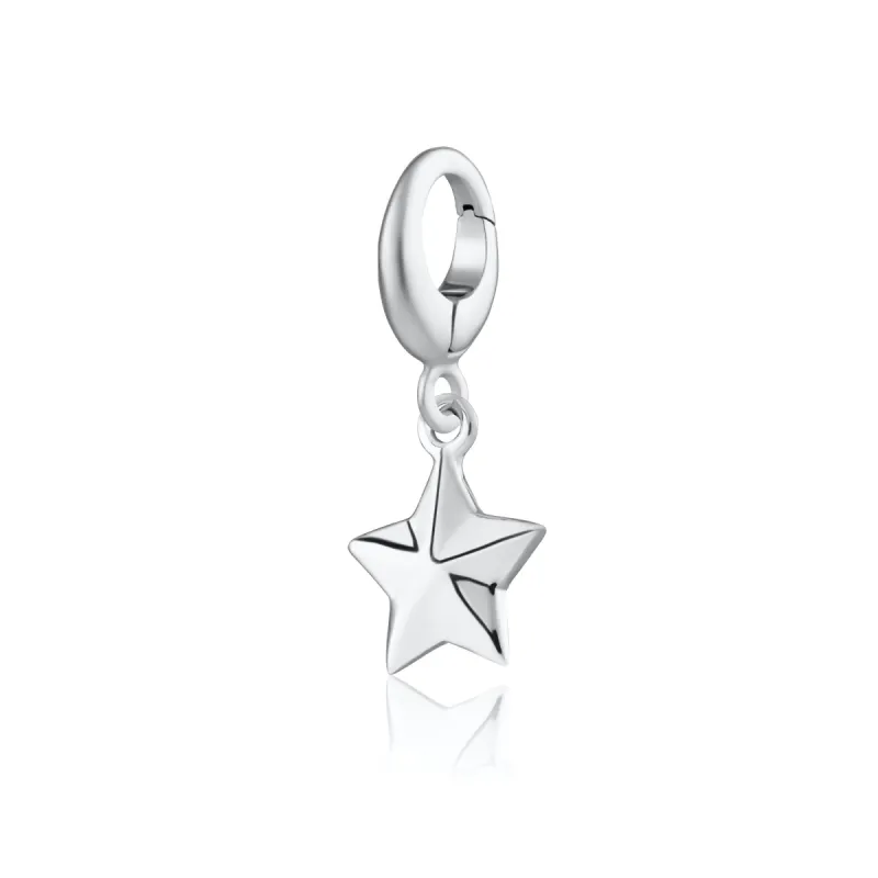 Silver Faceted Star Charm sold by Lily Charmed