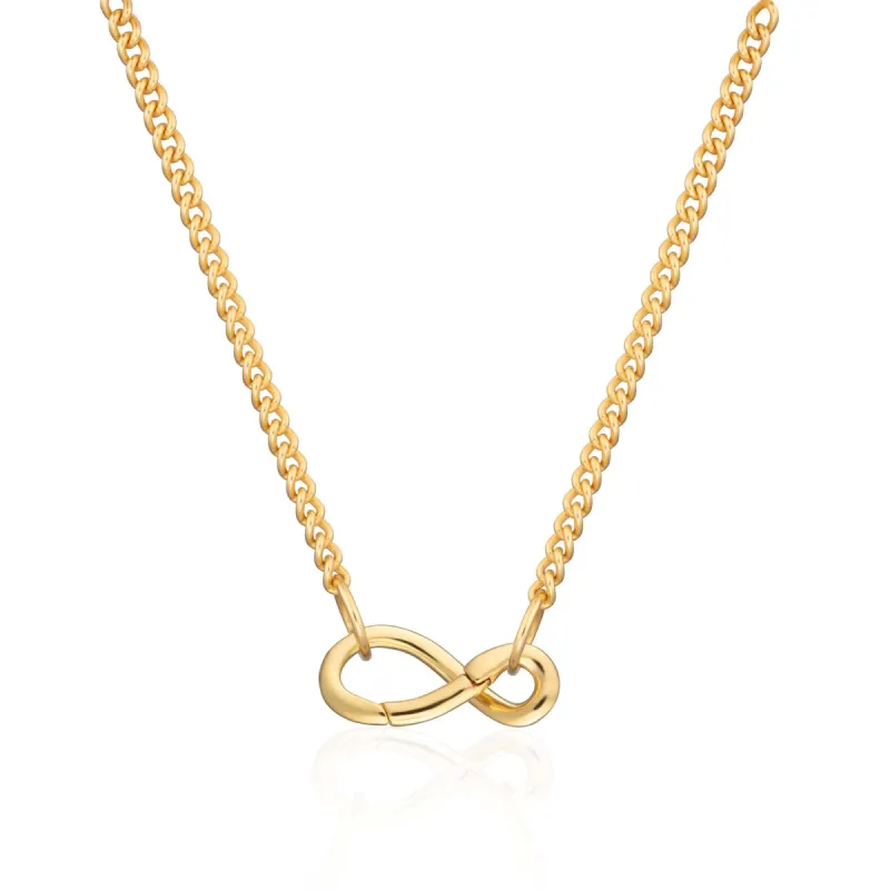 Gold Plated Infinity Curb Chain Necklace sold by Lily Charmed