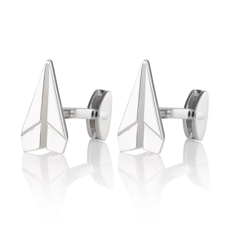 Silver Paper Plane Cufflinks sold by Lily Charmed