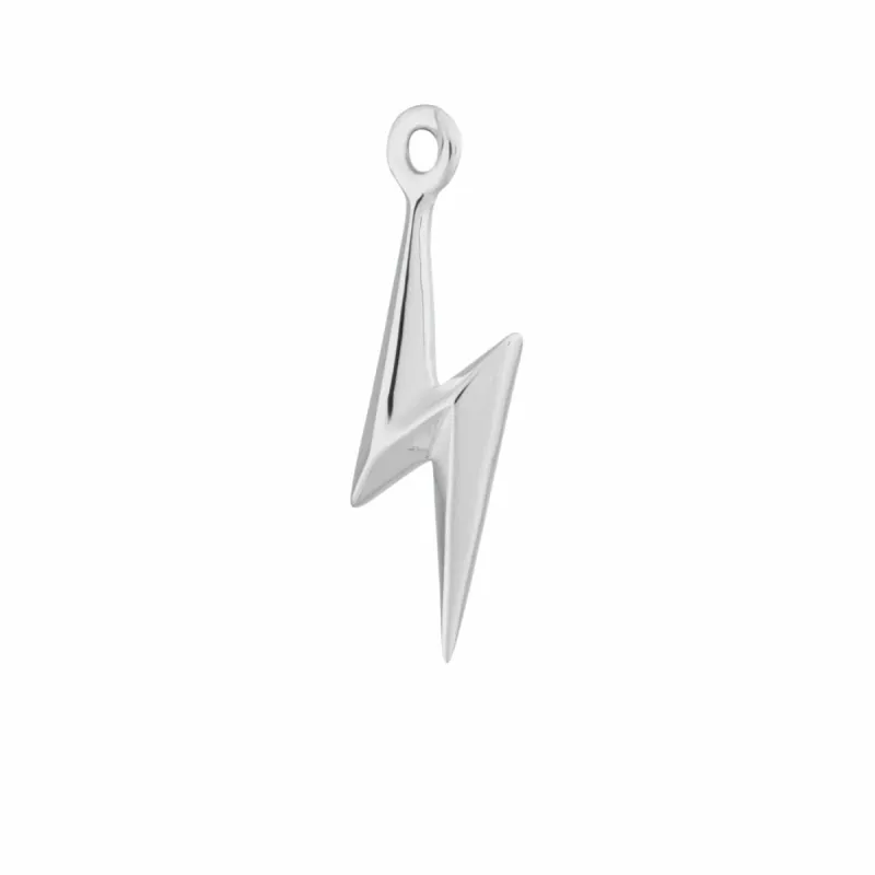 Silver Single Lightning Bolt Earring Charm sold by Lily Charmed