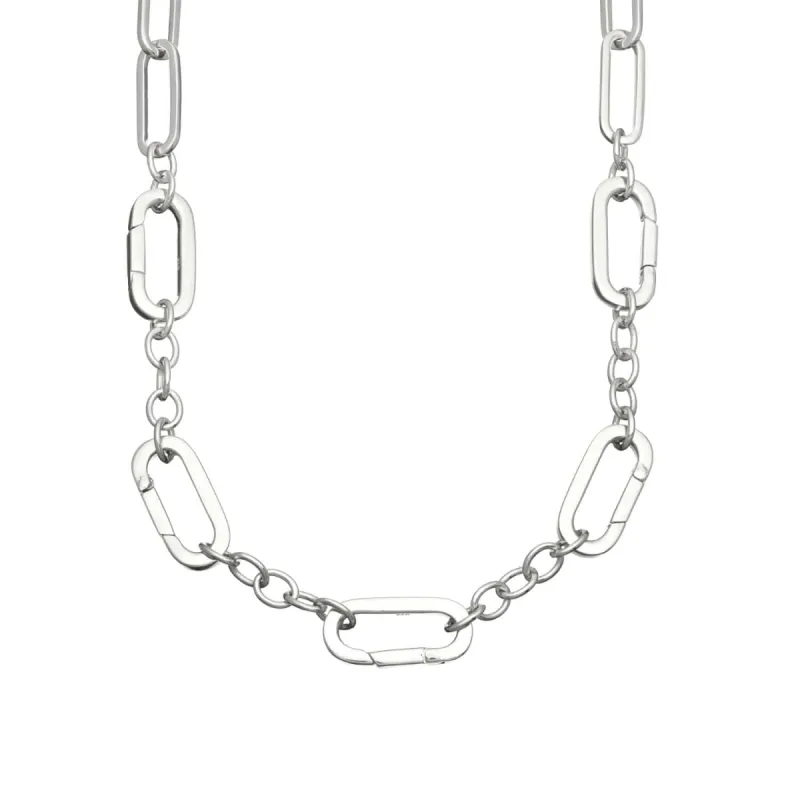 Silver Chunky Paperclip Charm Collector Choker sold by Lily Charmed