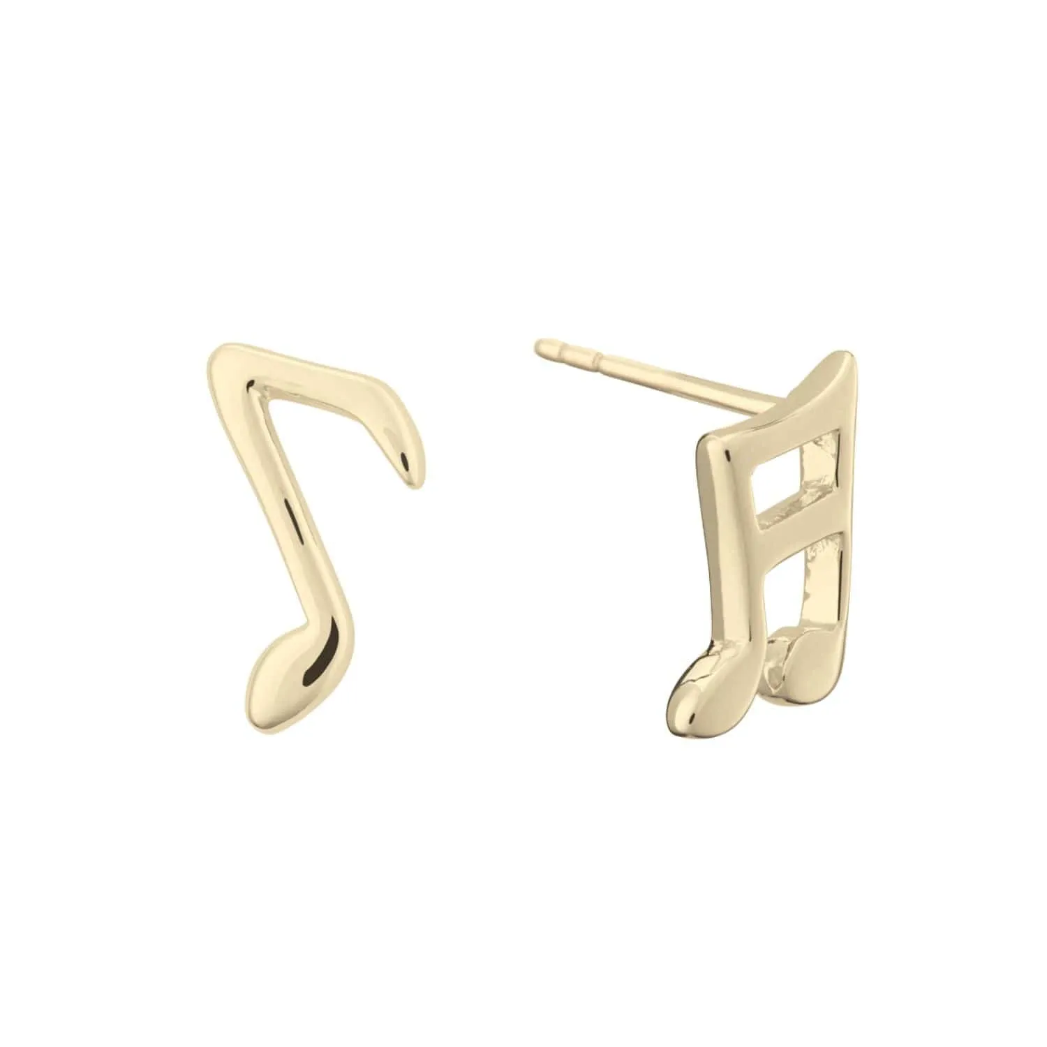 Gold Plated Music Note Stud Earrings sold by Lily Charmed