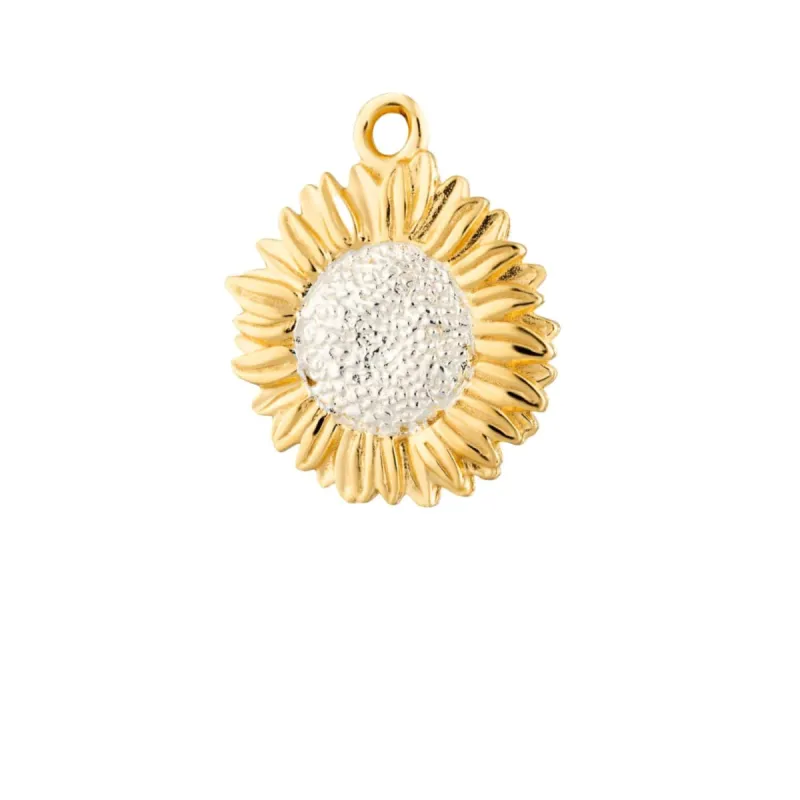 Gold Plated Sunflower Single Earring Charm sold by Lily Charmed