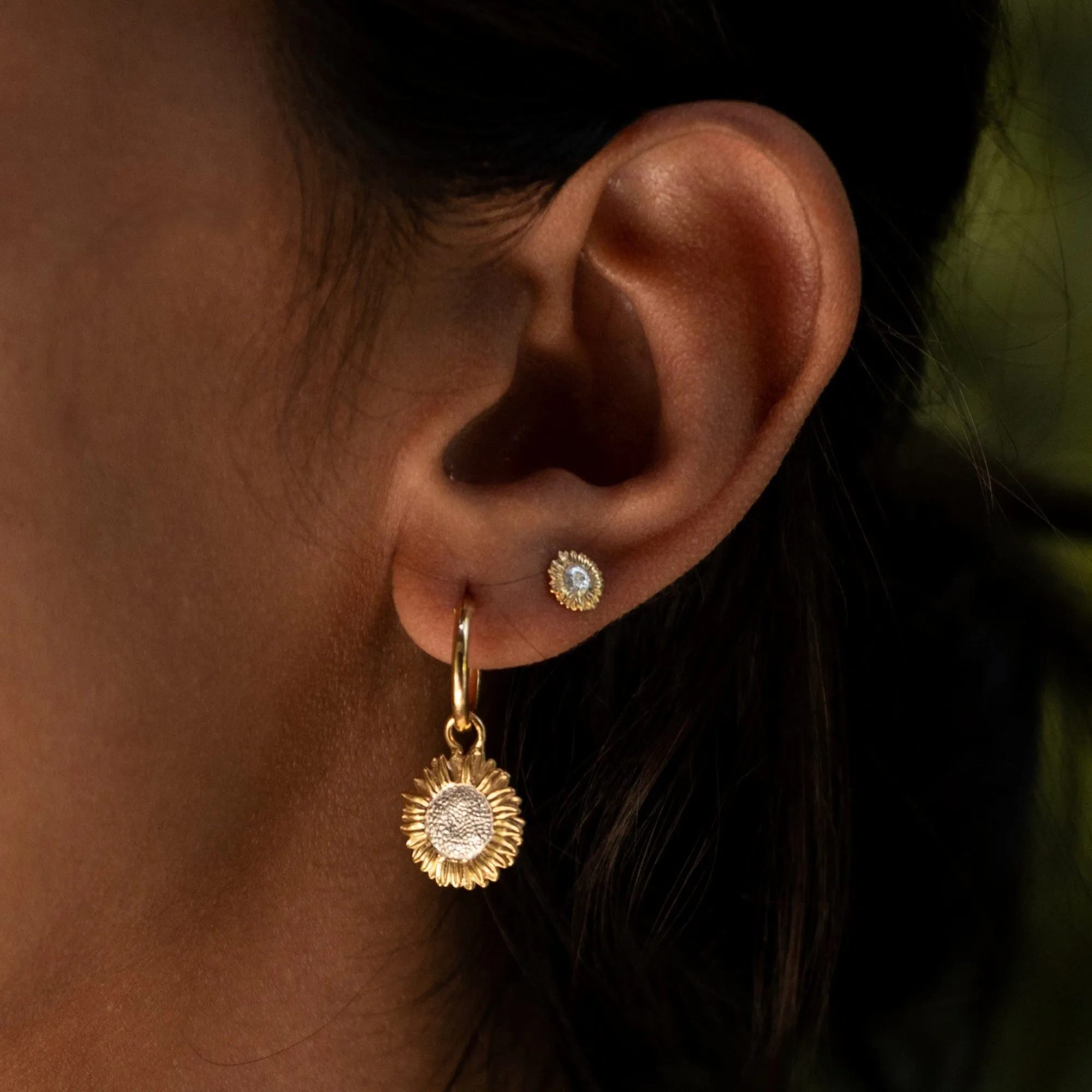Gold Plated Sunflower Single Earring Charm sold by Lily Charmed product image thumbnail 2