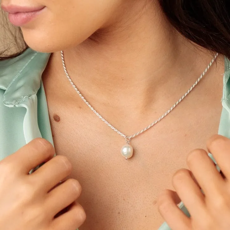 Gold Plated Baroque Pearl Twisted Chain Necklace sold by Lily Charmed product image thumbnail 2