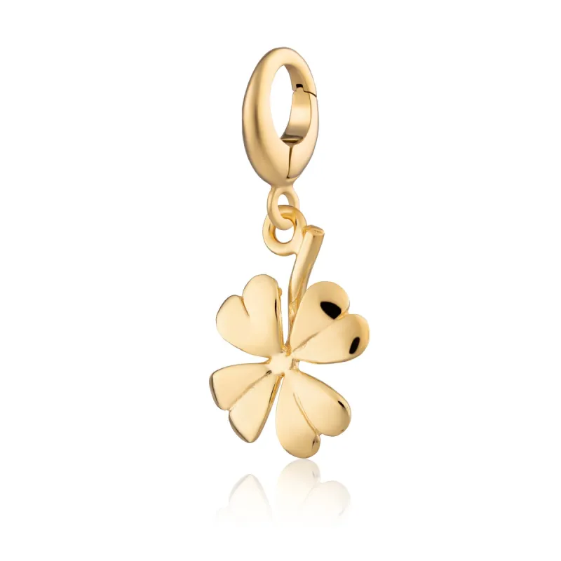 Gold Plated Four Leaf Clover Charm sold by Lily Charmed