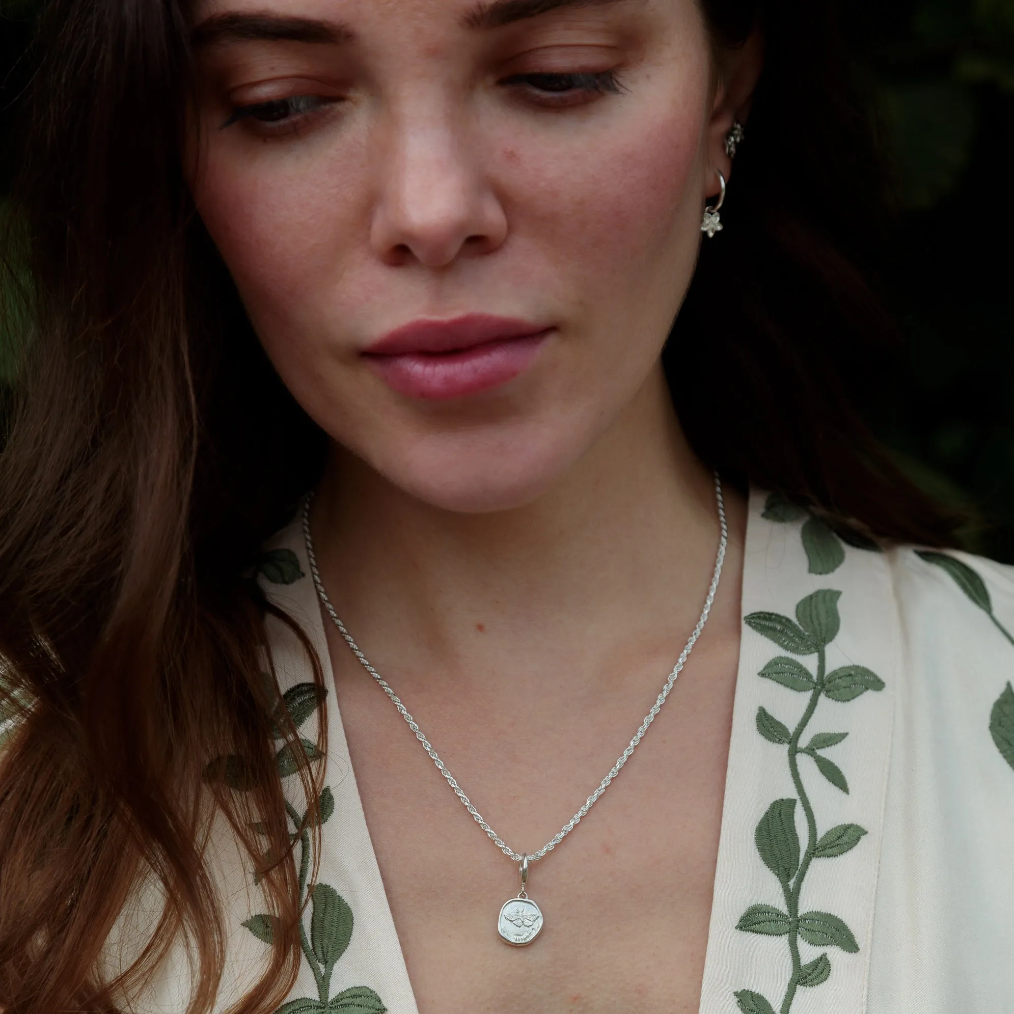 Engraved Silver Manifest Change Charm Necklace sold by Lily Charmed product image thumbnail 3