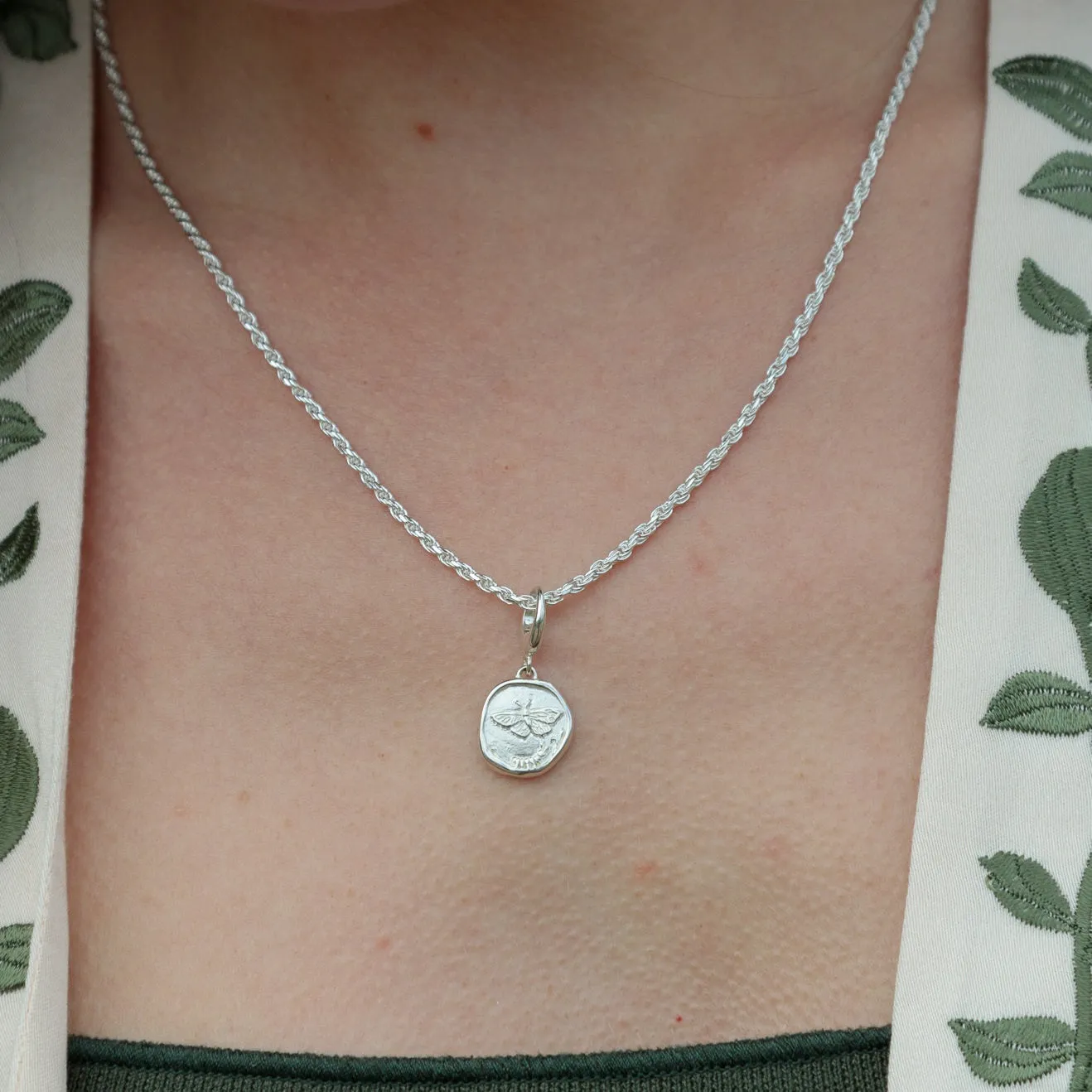 Engraved Silver Manifest Change Charm Necklace sold by Lily Charmed product image thumbnail 2