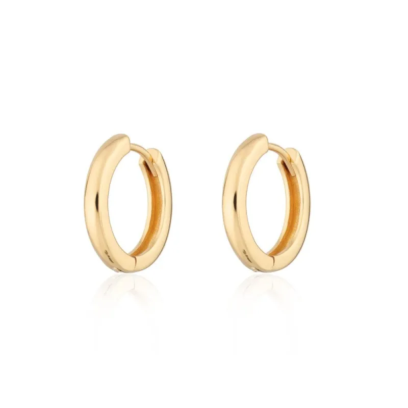 Gold Plated Large Huggie Hoop Earrings sold by Lily Charmed