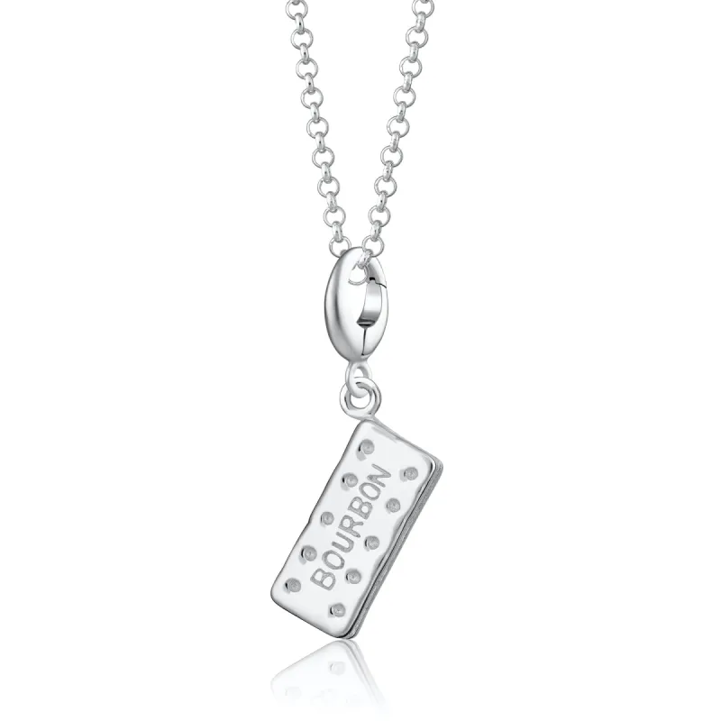 Silver Bourbon Biscuit Charm Necklace sold by Lily Charmed